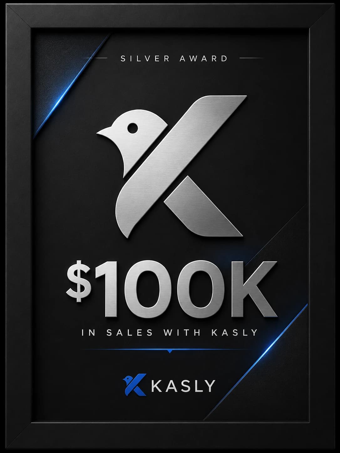 Placa 100k facturados — Kasly